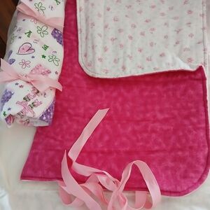 American Girl Pink and White Floral Sleeping Bag